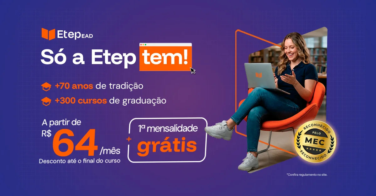 Graduação a partir de 64 reais por mês