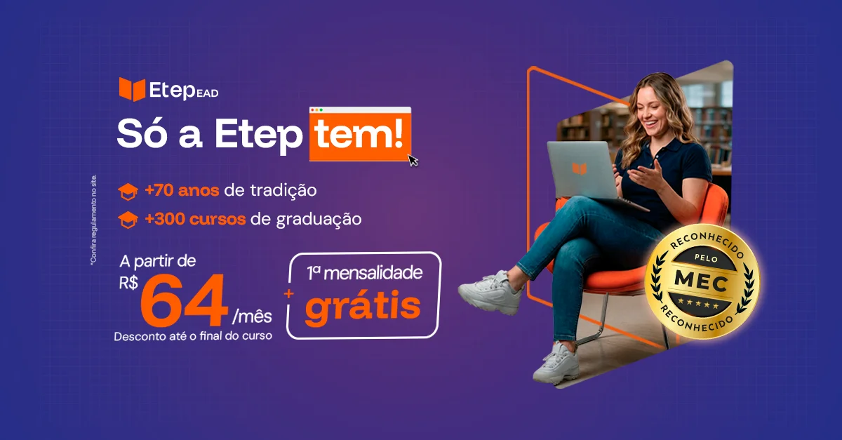 Graduação a partir de 64 reais por mês